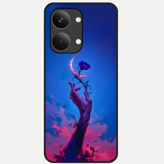  Mystic Hand Glass Case For Poco X8 Pro Max back cover – full design glossy printed glass finish