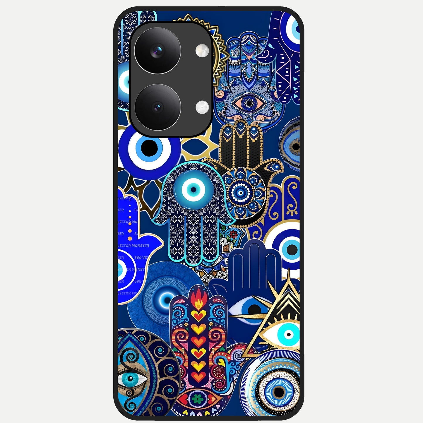  Mystic Palm Guard Glass Case For Poco X8 Pro Max back cover – full design glossy printed glass finish