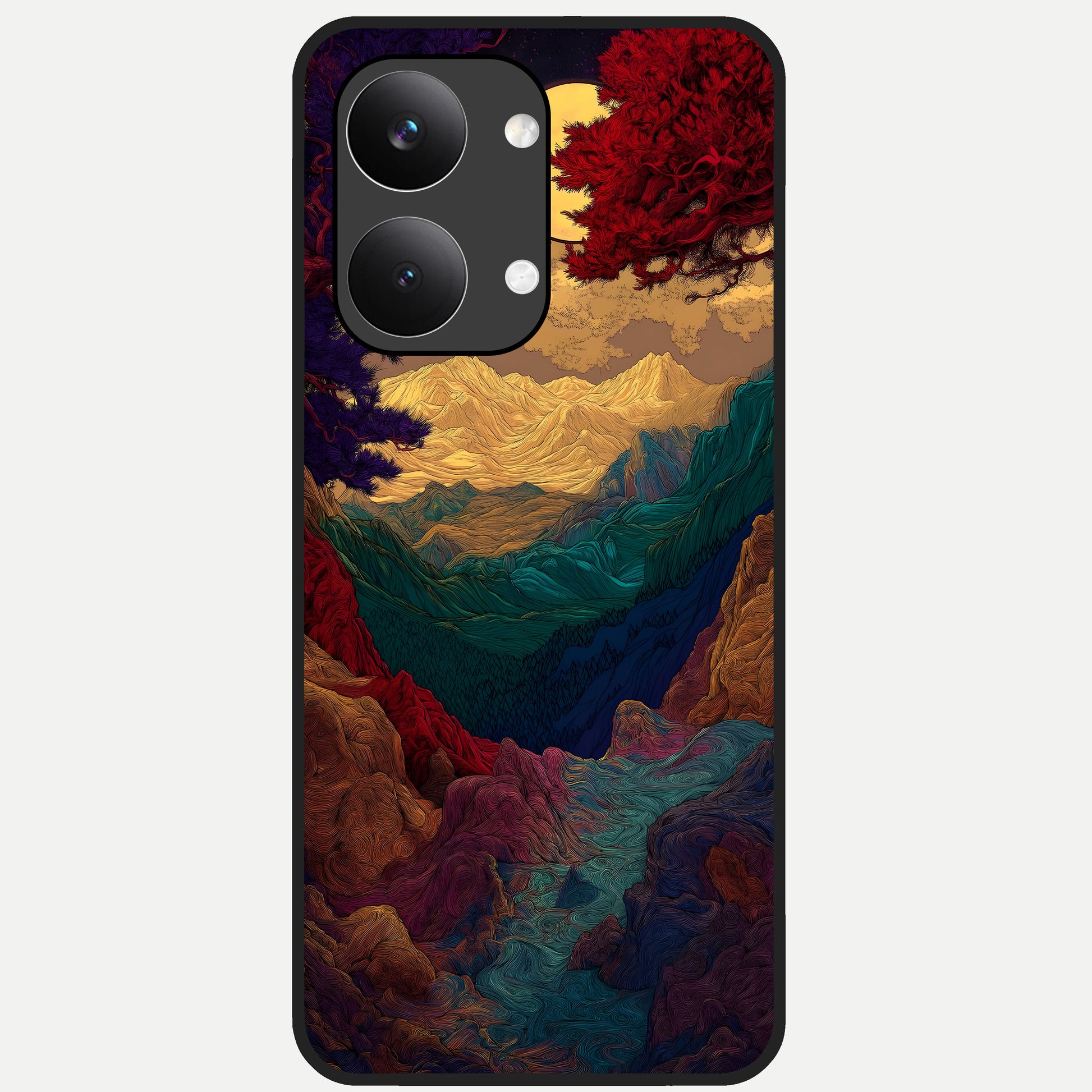  Mystic Valley Light Glass Case For Poco X8 Pro Max back cover – full design glossy printed glass finish