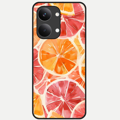  Orange Fruits Pattern Glass Case For Poco X8 Pro Max back cover – full design glossy printed glass finish