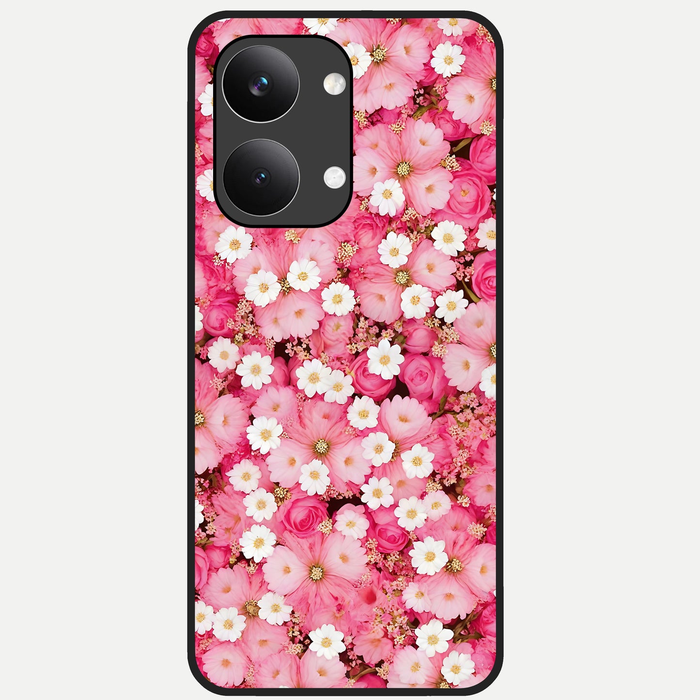  Pink Daisy Bliss Glass Case For Poco X8 Pro Max back cover – full design glossy printed glass finish