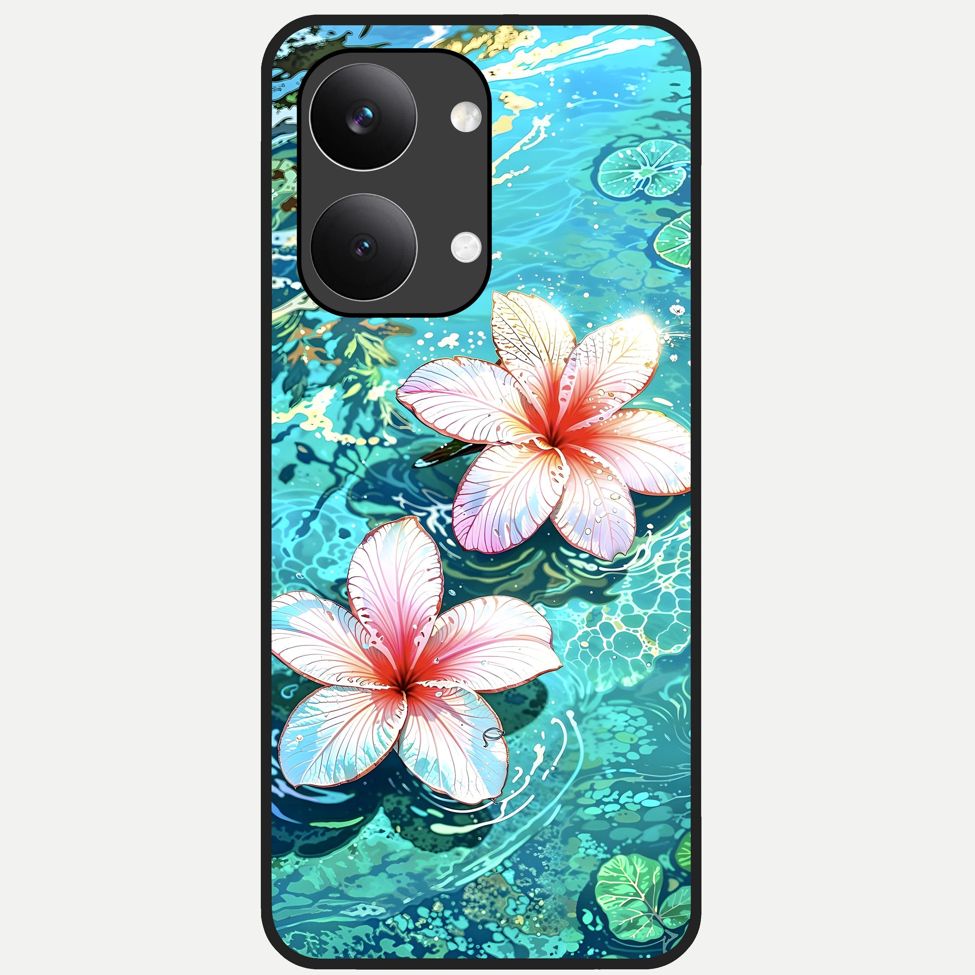  Pink Flowers in Water Glass Case For Poco X8 Pro Max back cover – full design glossy printed glass finish