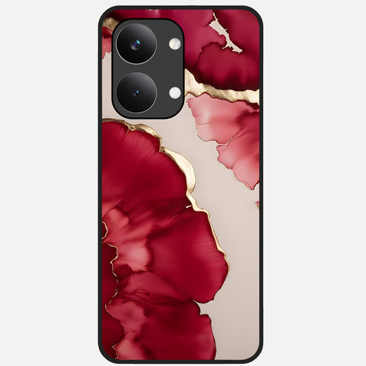  Pink And White Marble Glass Case For Poco X8 Pro Max back cover – full design glossy printed glass finish