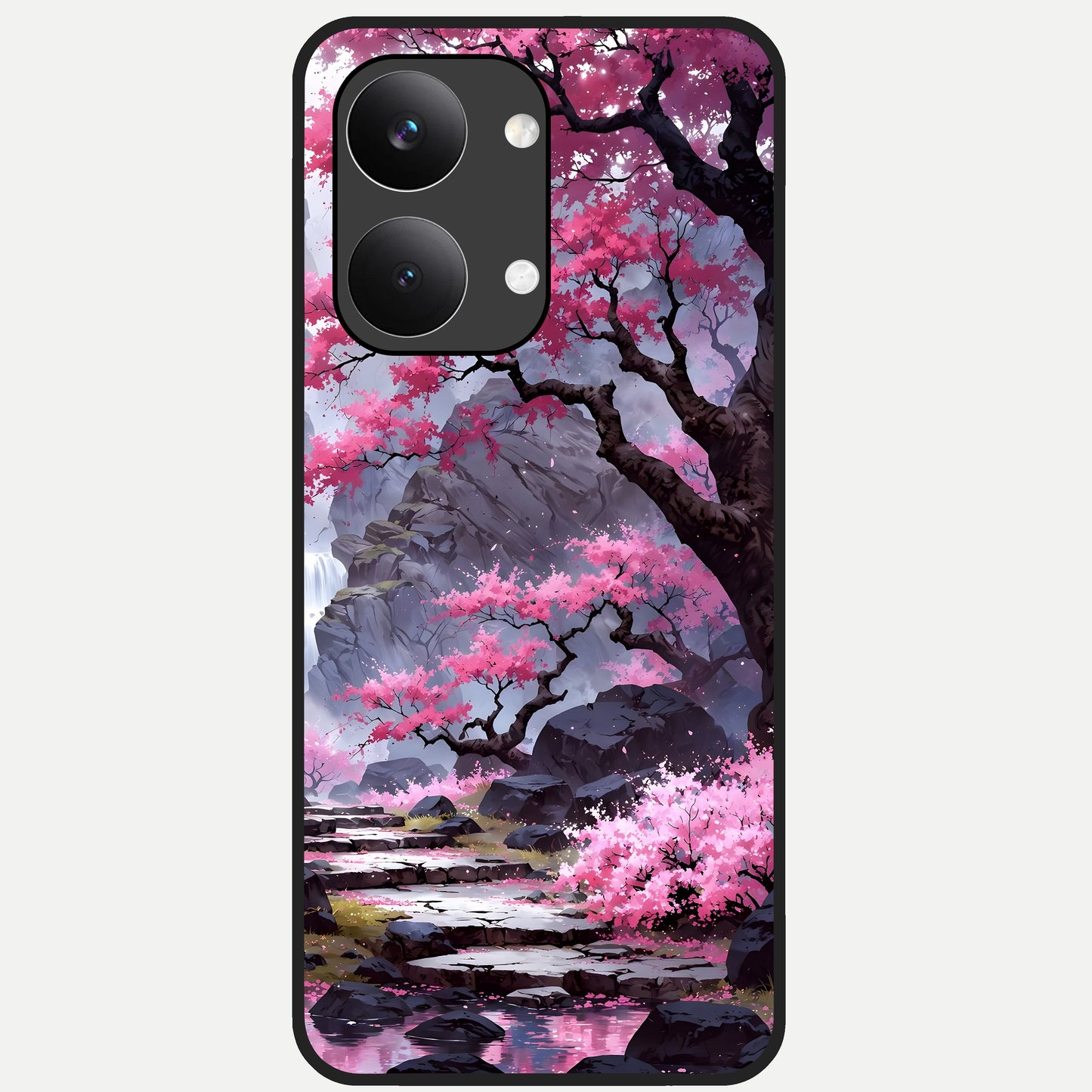  Pink Sunflower Glow Glass Case For Poco X8 Pro Max back cover – full design glossy printed glass finish