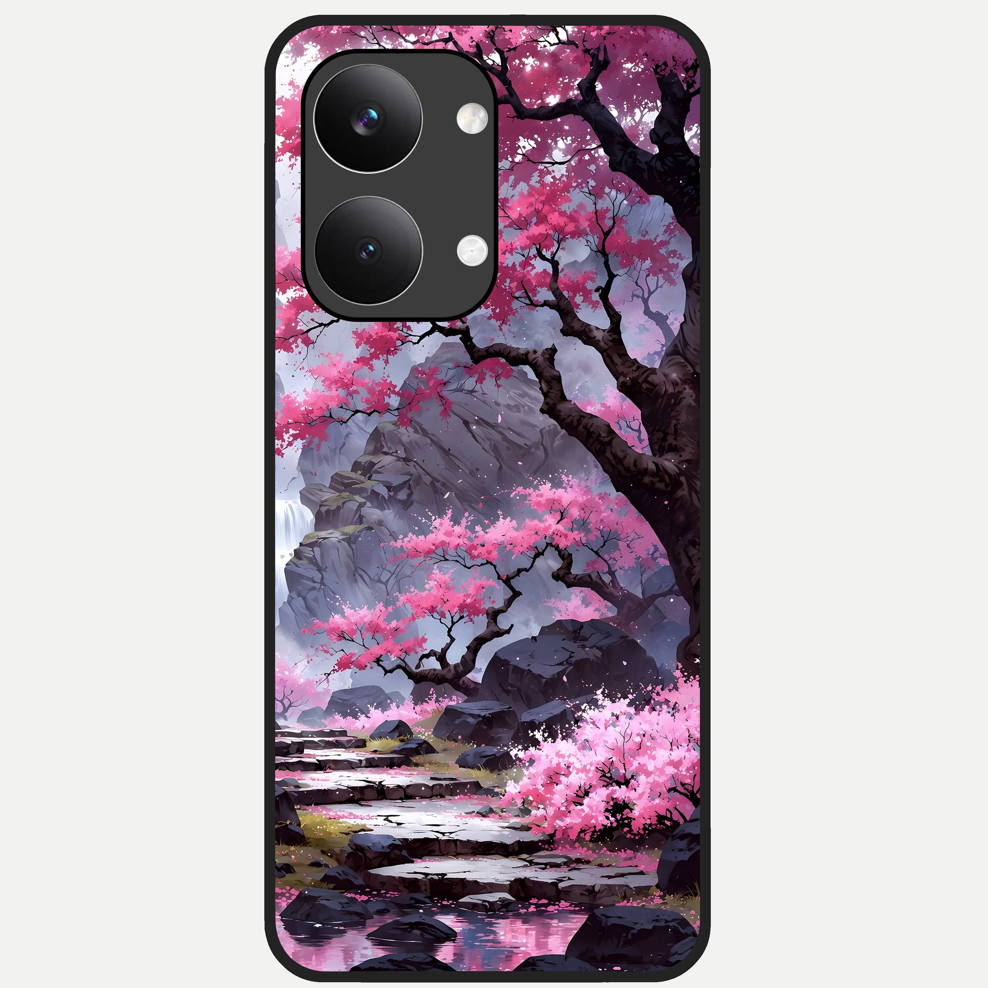  Pink Sunflower Glow Glass Case For Poco X8 Pro Max back cover – full design glossy printed glass finish