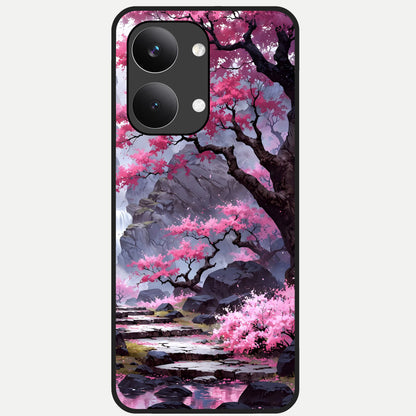 Pink Sunflower Glow Glass Case For Poco X8 Pro Max back cover – full design glossy printed glass finish
