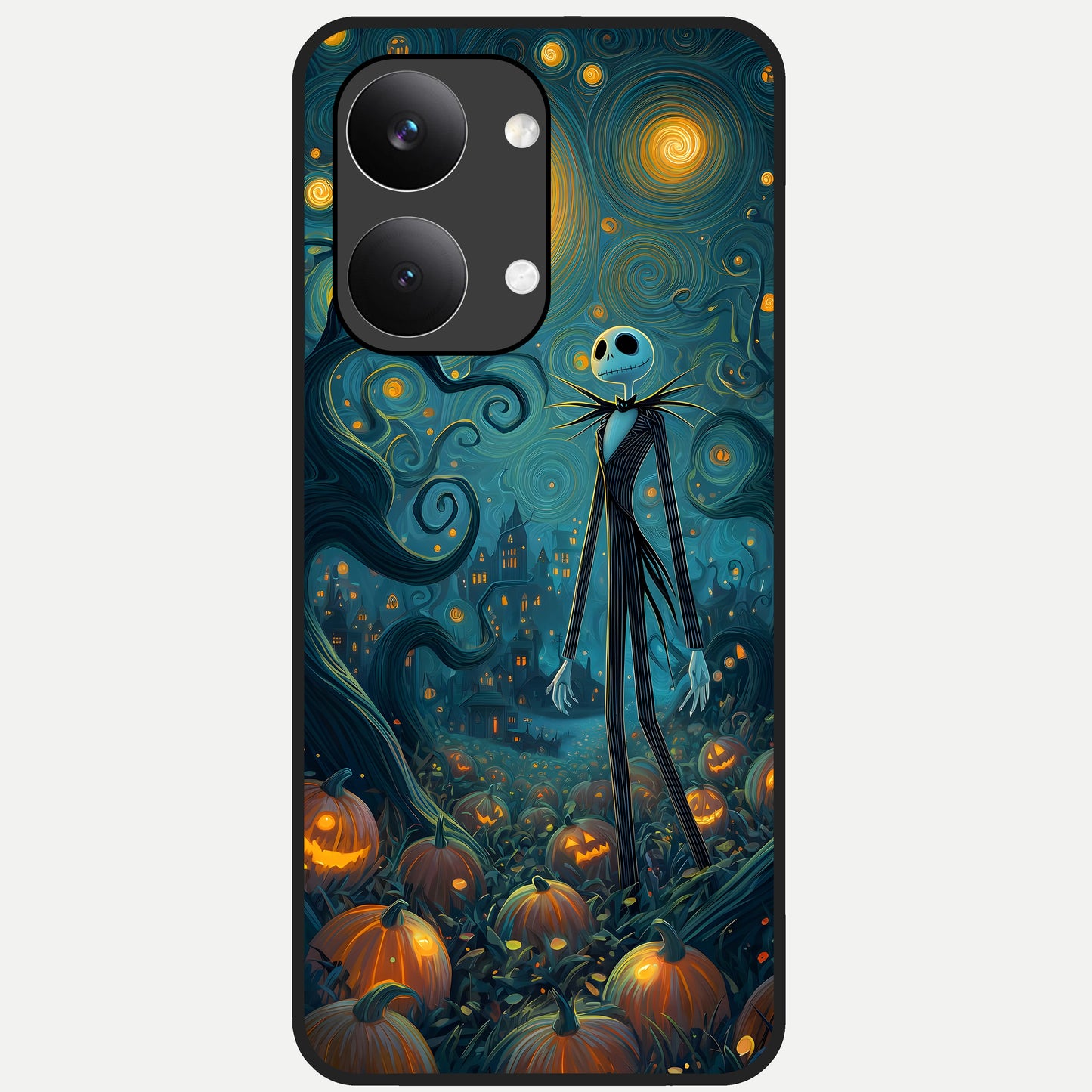  Pumpkin Moon Night Glass Case For Poco X8 Pro Max back cover – full design glossy printed glass finish