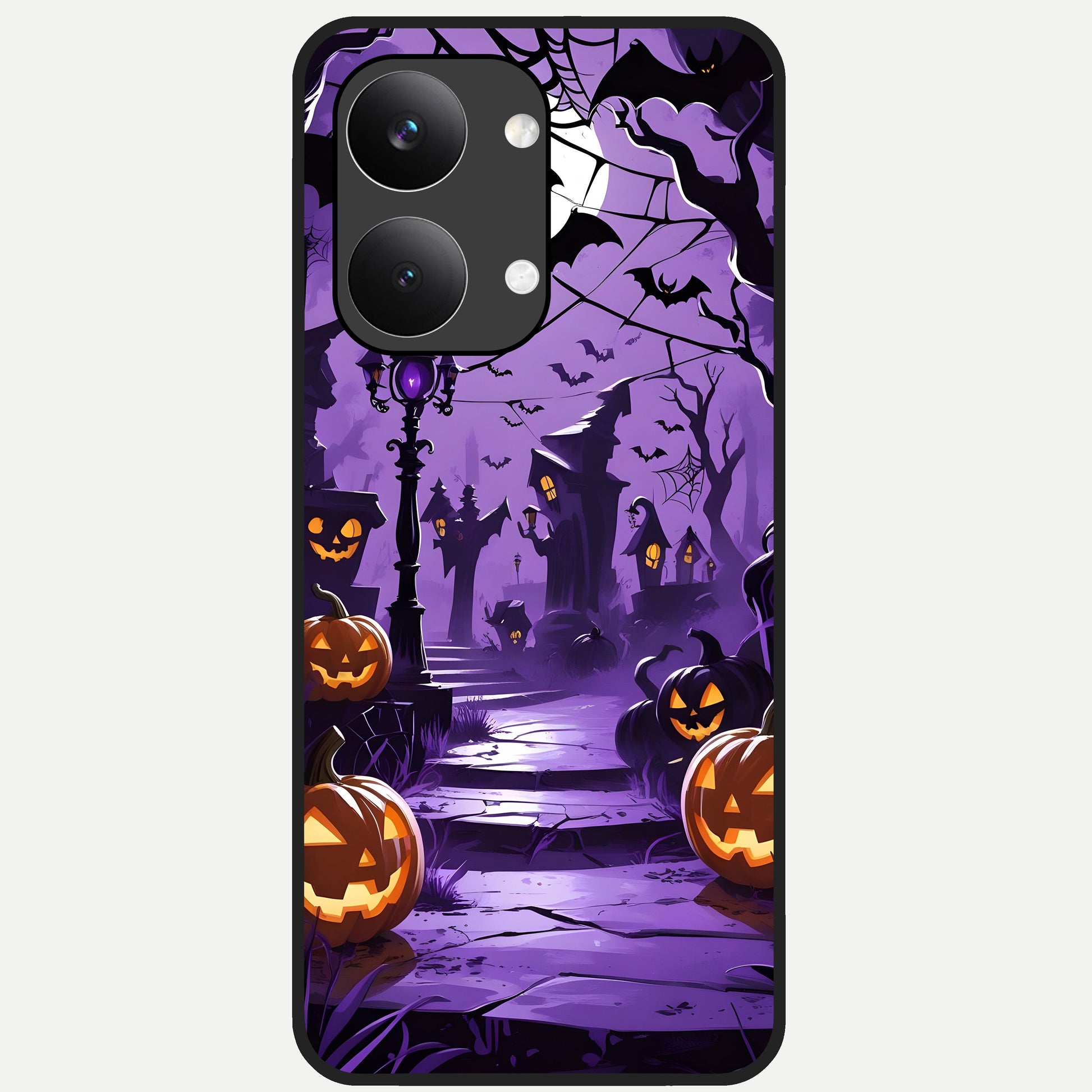  Pumpkin Patch Halloween Glass Case For Poco X8 Pro Max back cover – full design glossy printed glass finish