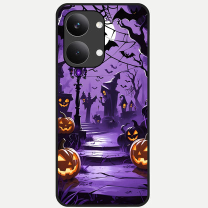  Pumpkin Patch Halloween Glass Case For Poco X8 Pro Max back cover – full design glossy printed glass finish