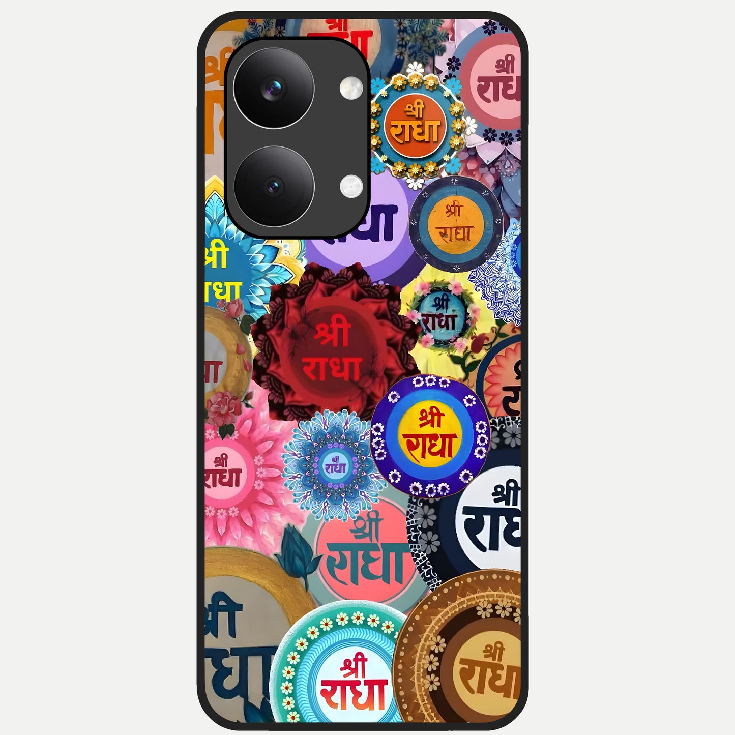  Radha Divine Bloom Glass Case For Poco X8 Pro Max back cover – full design glossy printed glass finish
