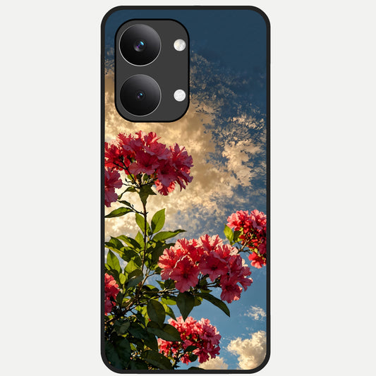  Red Bloom Skies Glass Case For Poco X8 Pro Max back cover – full design glossy printed glass finish