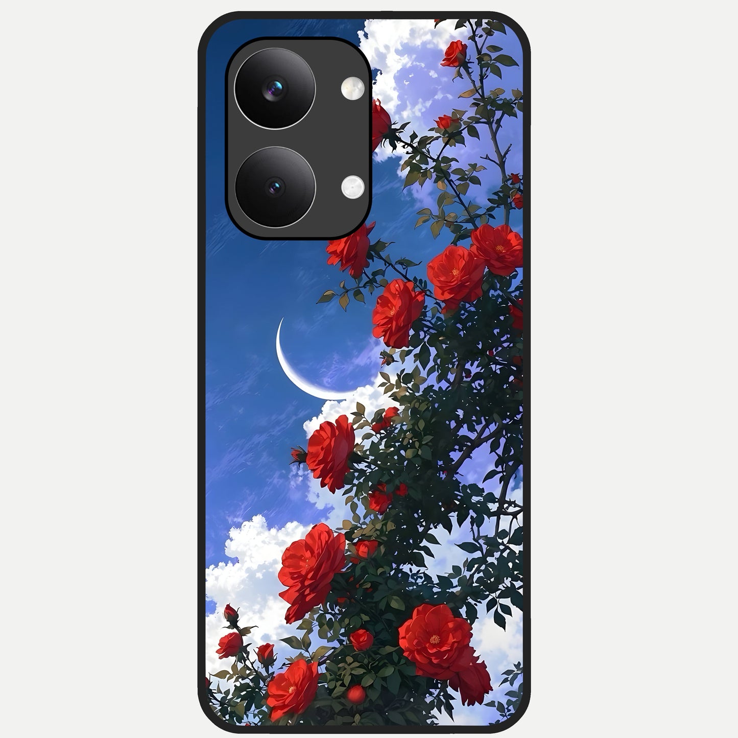  Rose Drift Flowers Glass Case For Poco X8 Pro Max back cover – full design glossy printed glass finish