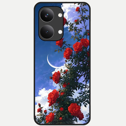  Rose Drift Flowers Glass Case For Poco X8 Pro Max back cover – full design glossy printed glass finish