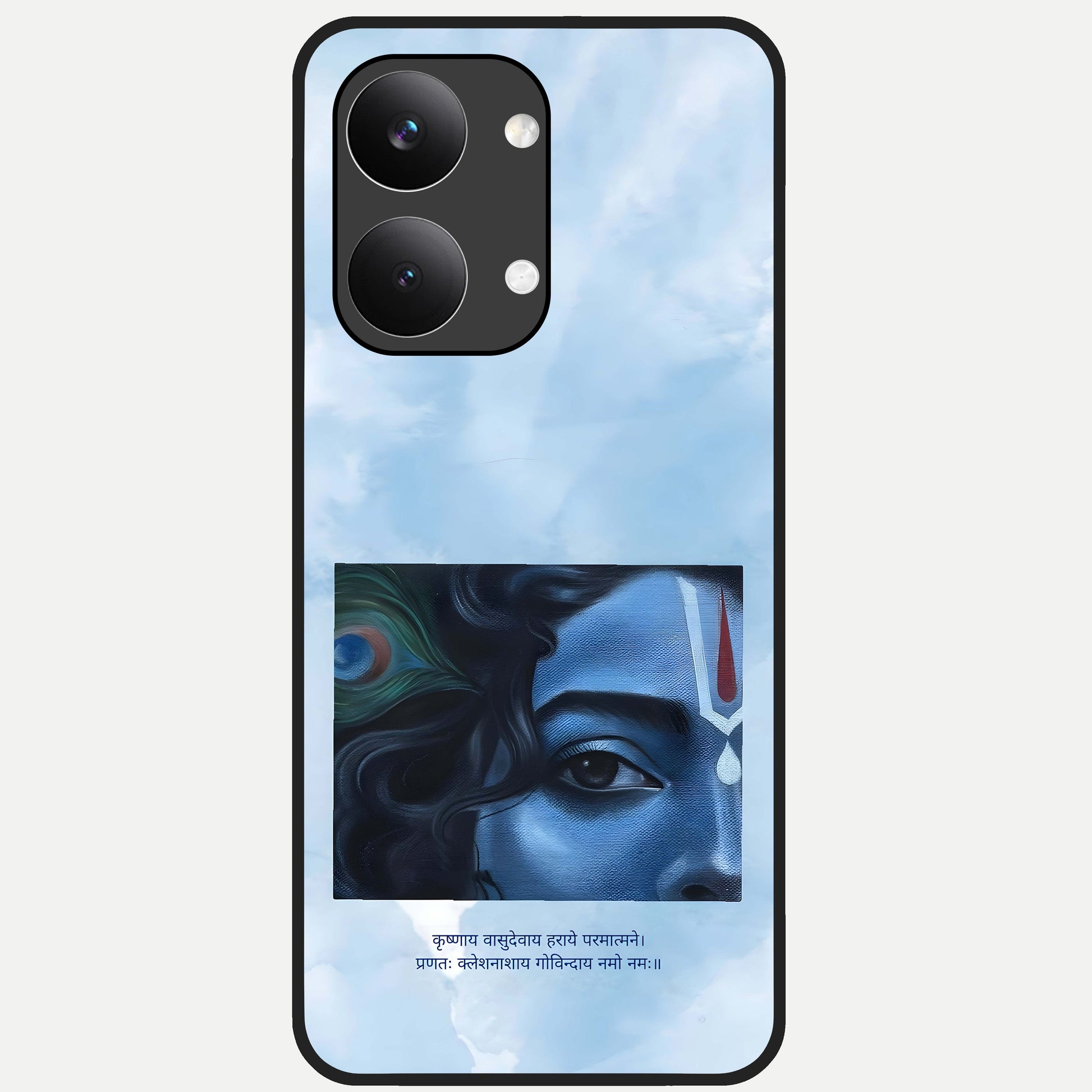  Spiritual Krishna Glass Case For Poco X8 Pro Max back cover – full design glossy printed glass finish