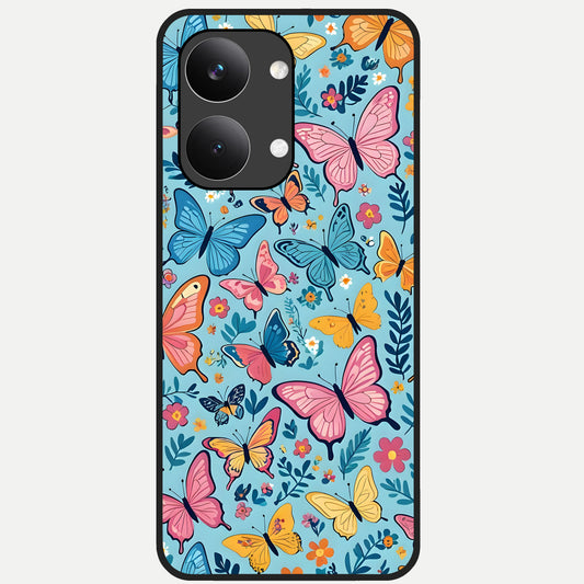  Spring Wing Garden Glass Case For Poco X8 Pro Max back cover – full design glossy printed glass finish