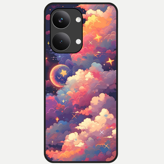  Starlit Dream Clouds Glass Case For Poco X8 Pro Max back cover – full design glossy printed glass finish