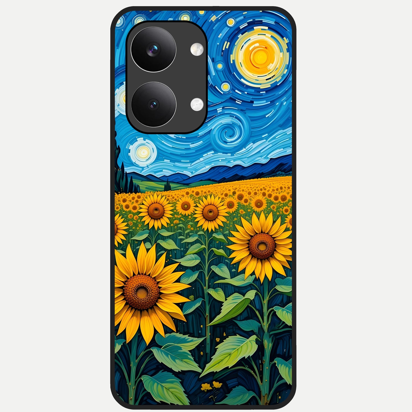  Starry Sunflower Dreams Glass Case For Poco X8 Pro Max back cover – full design glossy printed glass finish