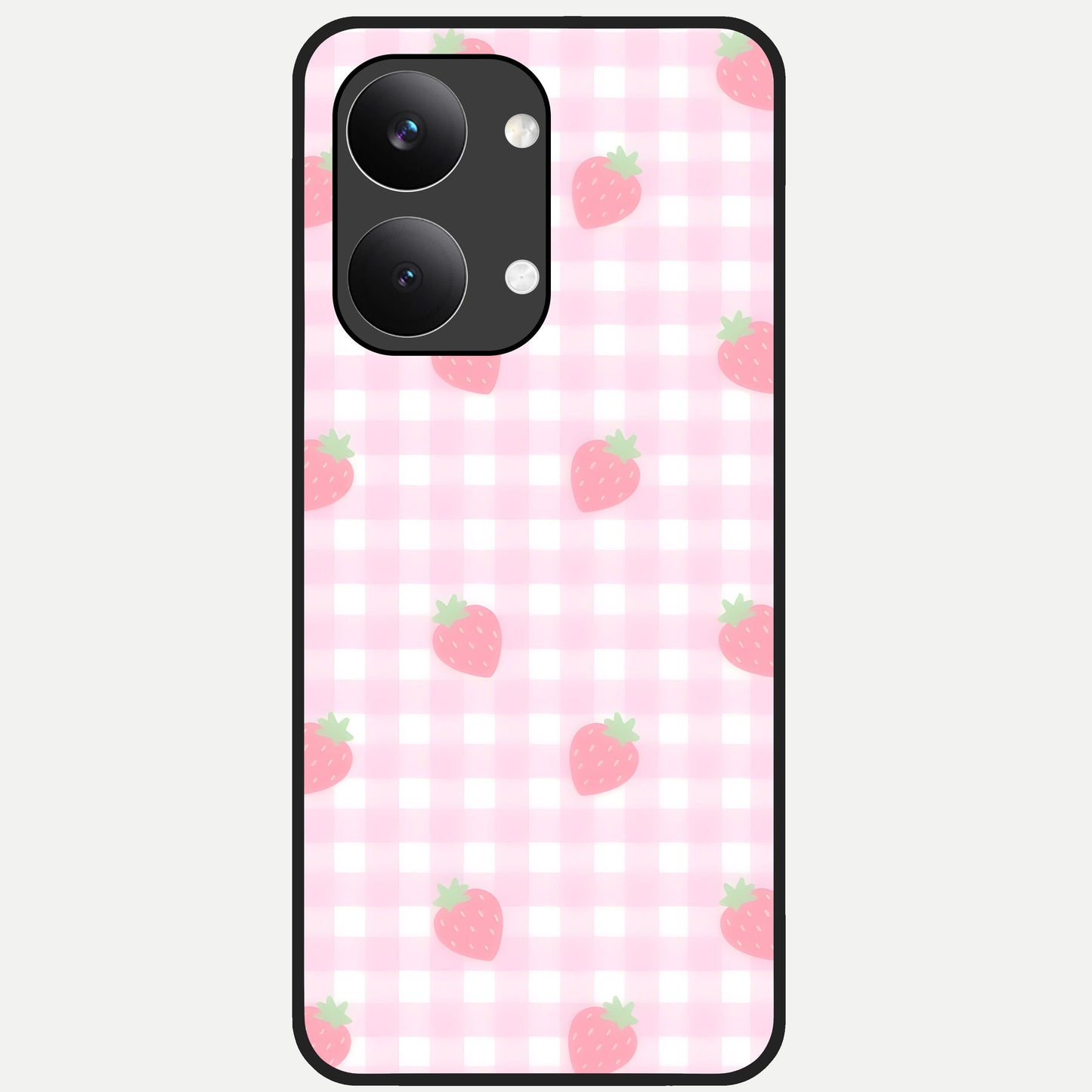  Strawberry Picnic Love Glass Case For Poco X8 Pro Max back cover – full design glossy printed glass finish