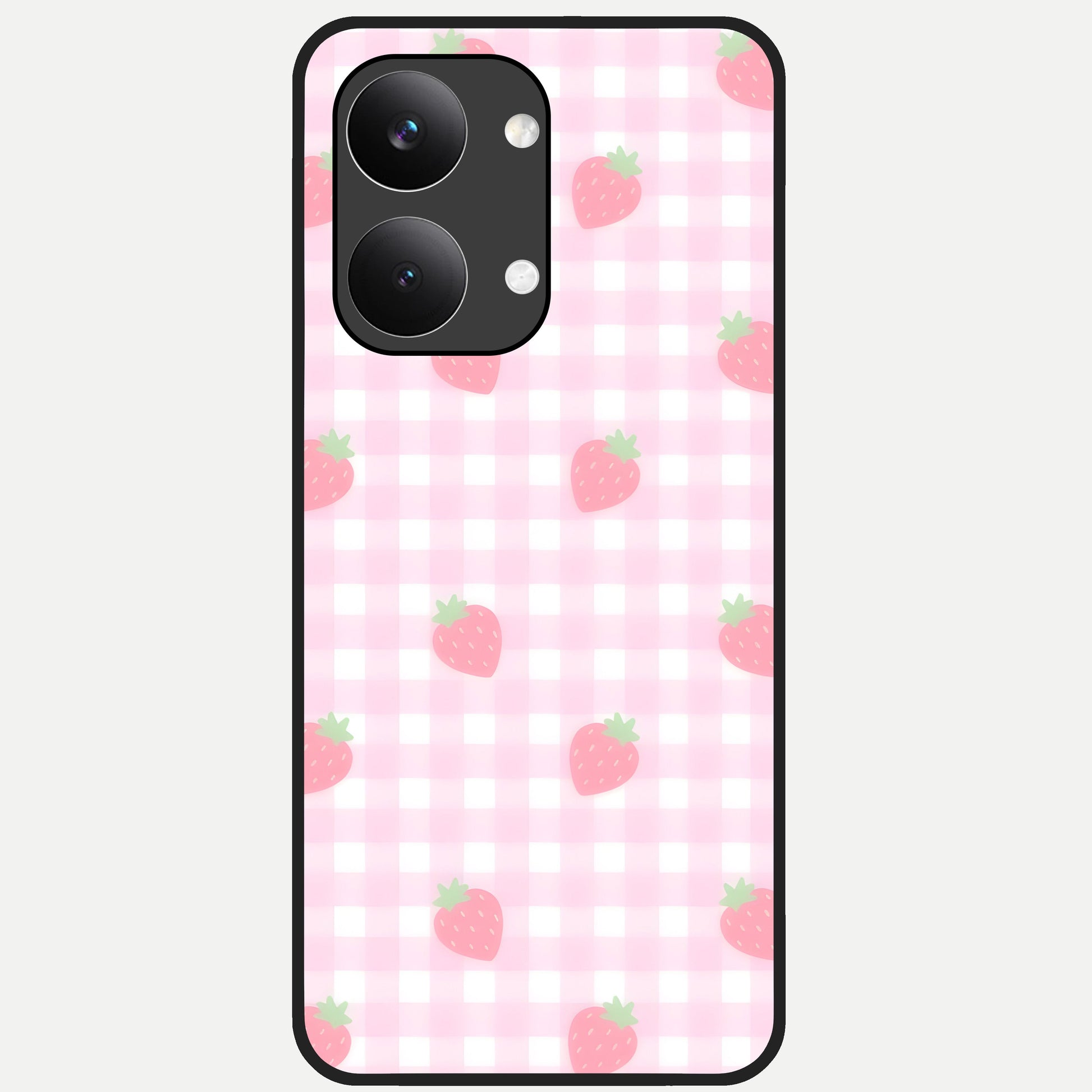  Strawberry Picnic Love Glass Case For Poco X8 Pro Max back cover – full design glossy printed glass finish