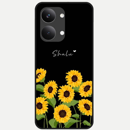  Sunflower Sky Bloom Glass Case For Poco X8 Pro Max back cover – full design glossy printed glass finish