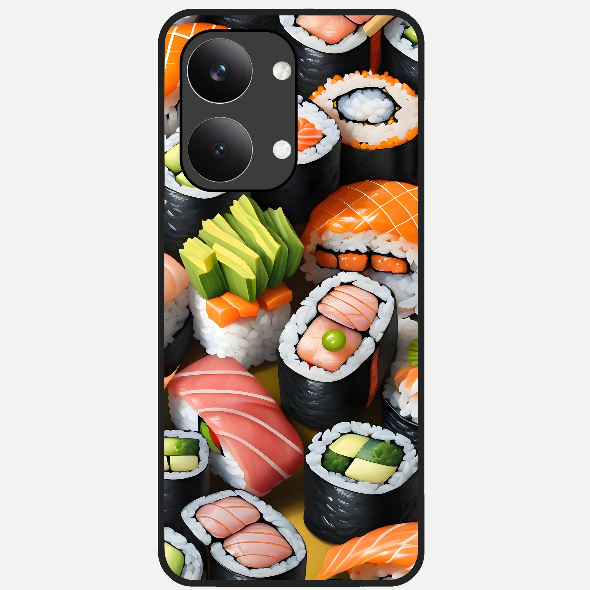  Sushi Food Pattern Glass Case For Poco X8 Pro Max back cover – full design glossy printed glass finish