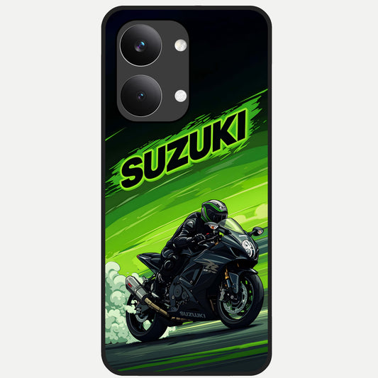  Suzuki Speed Beast Glass Case For Poco X8 Pro Max back cover – full design glossy printed glass finish