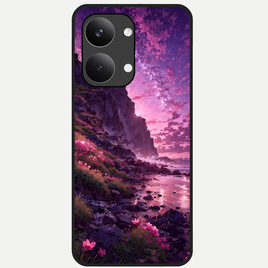  Twilight Blossom Coast Glass Case For Poco X8 Pro Max back cover – full design glossy printed glass finish