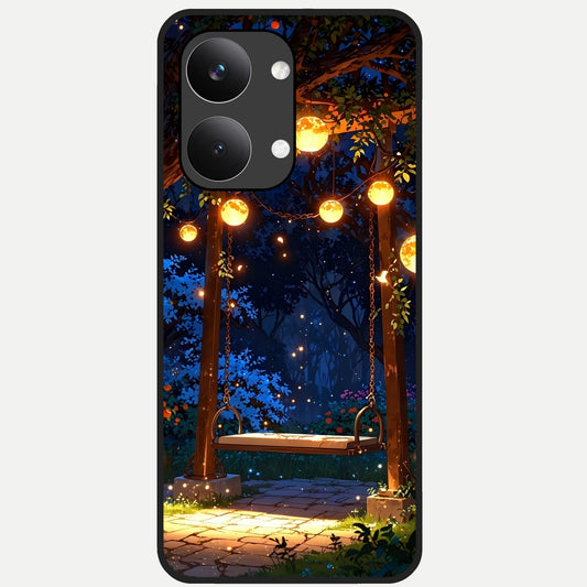  Twilight Garden Swing Glass Case For Poco X8 Pro Max back cover – full design glossy printed glass finish