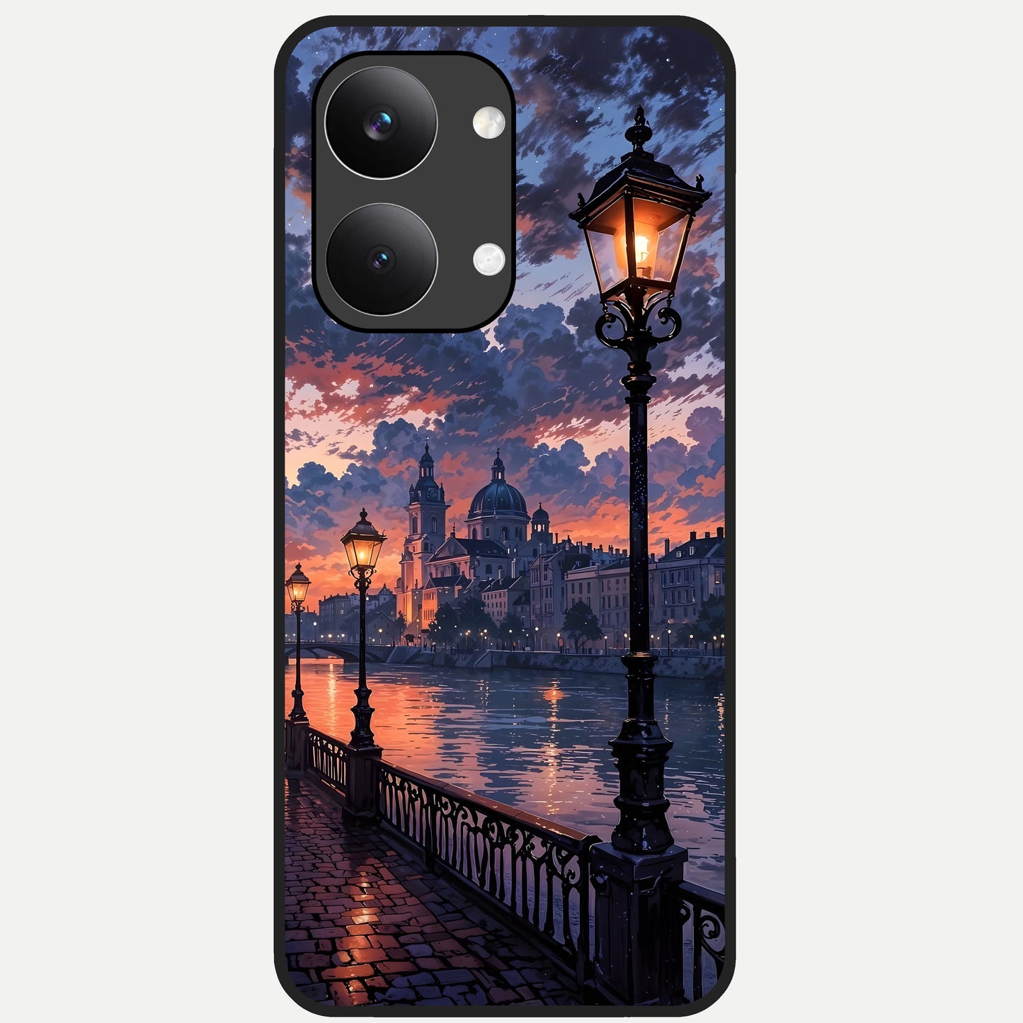  Twilight River Lights Glass Case For Poco X8 Pro Max back cover – full design glossy printed glass finish