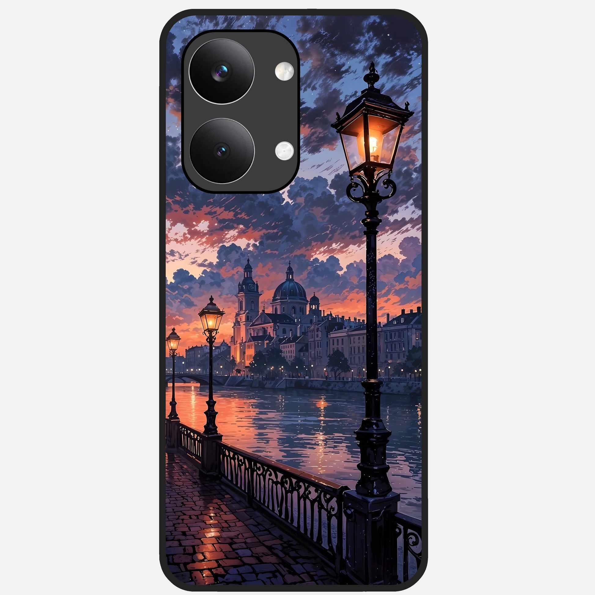  Twilight River Lights Glass Case For Poco X8 Pro Max back cover – full design glossy printed glass finish