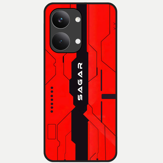  Voltage Rise CYBERPUNK Custom Name Glass Case For Poco X8 Pro Max back cover – personalized glossy printed glass finish