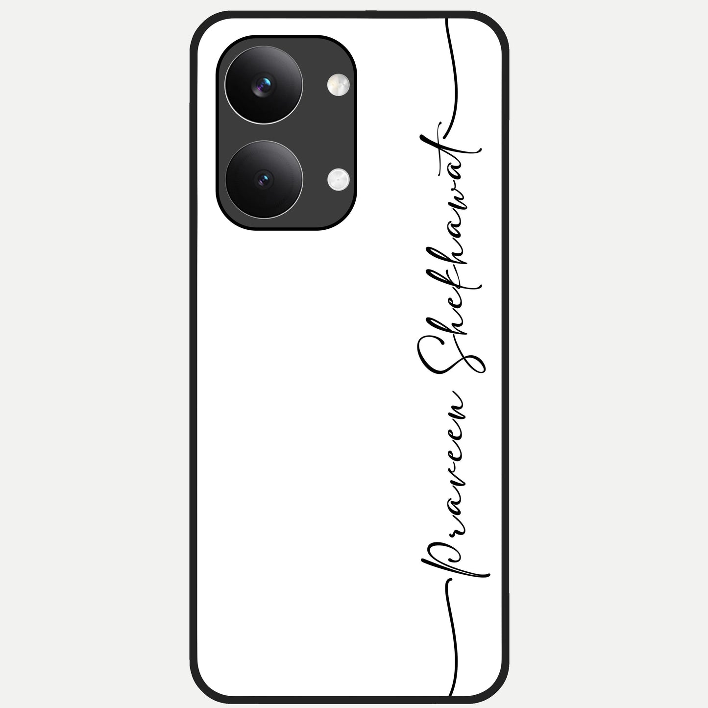  White Tune Custom Name Glass Case For Poco X8 Pro Max back cover – personalized glossy printed glass finish