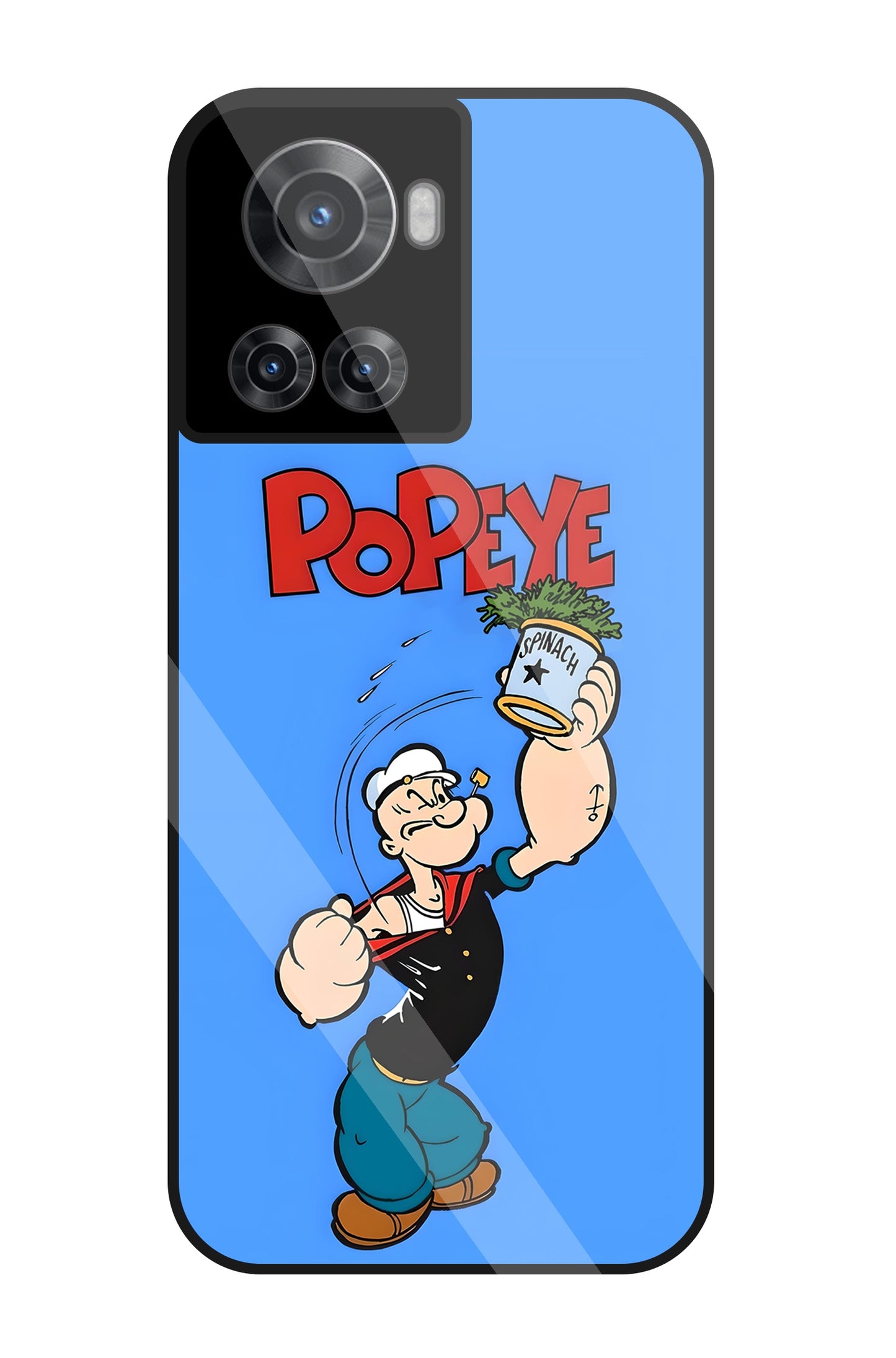 Popey In Blue Glass Case For OnePlus 10R