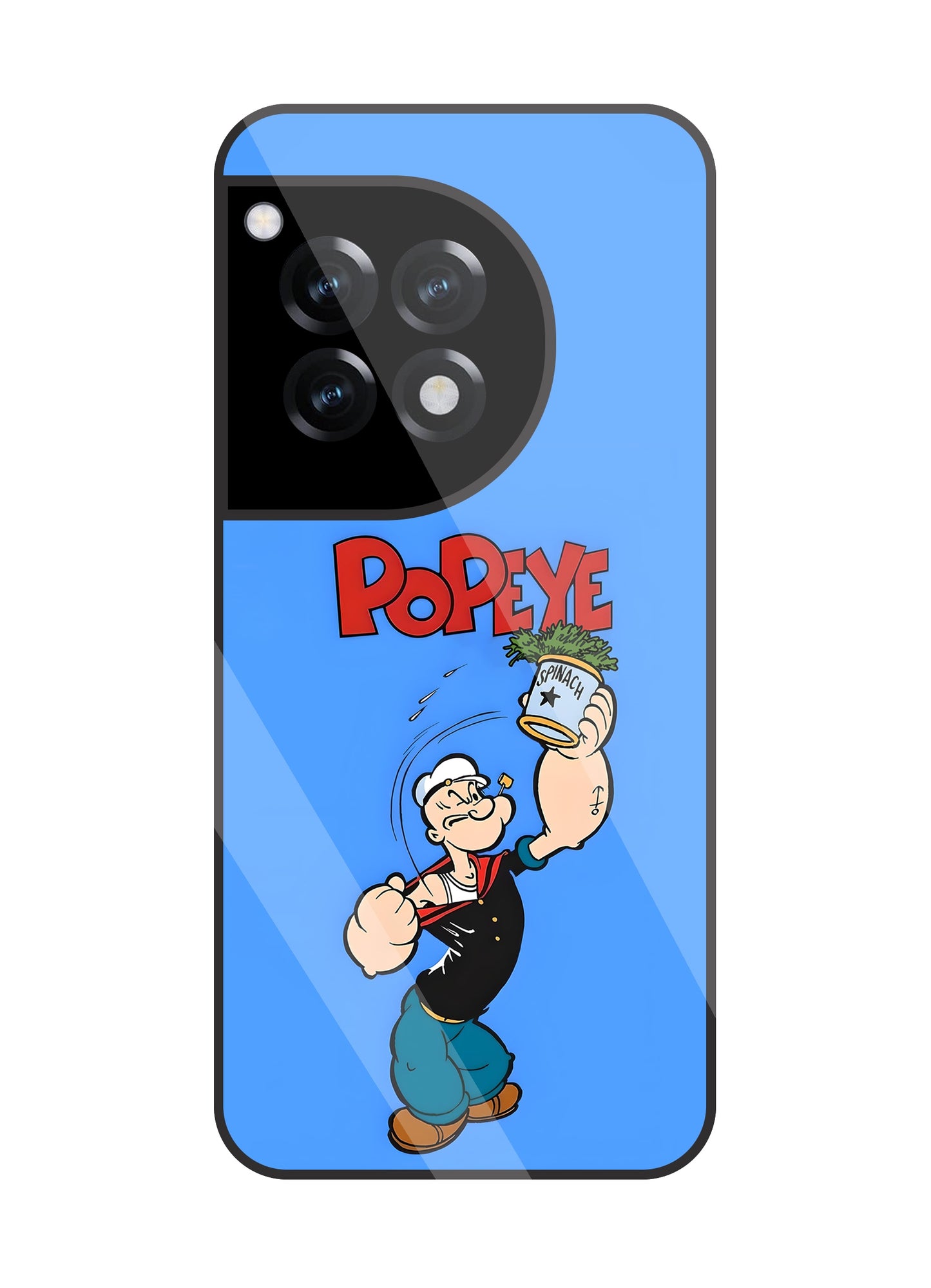Popey In Blue Glass Case For OnePlus 12R