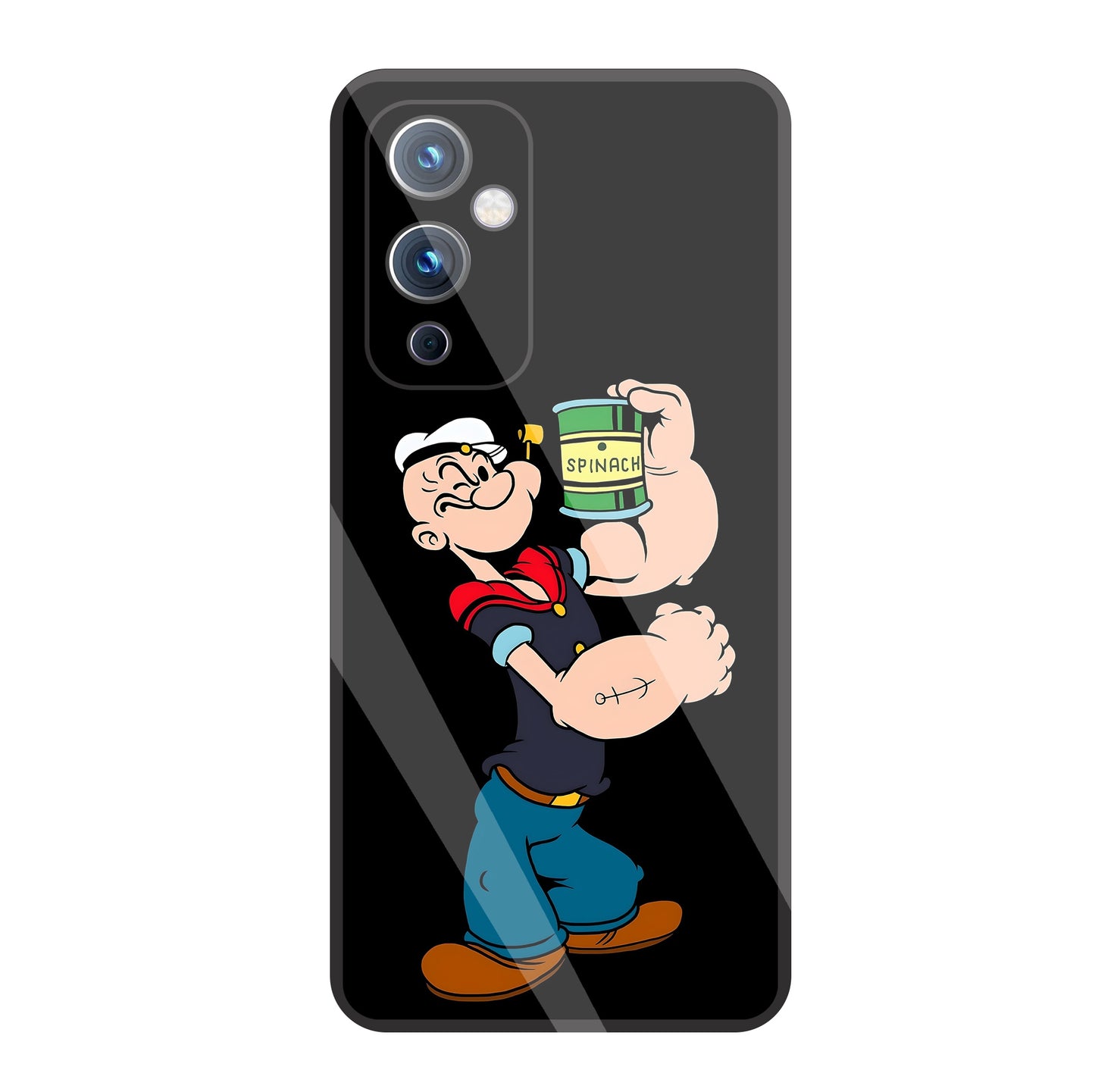 Popeye Spinach Glass Case For OnePlus 9