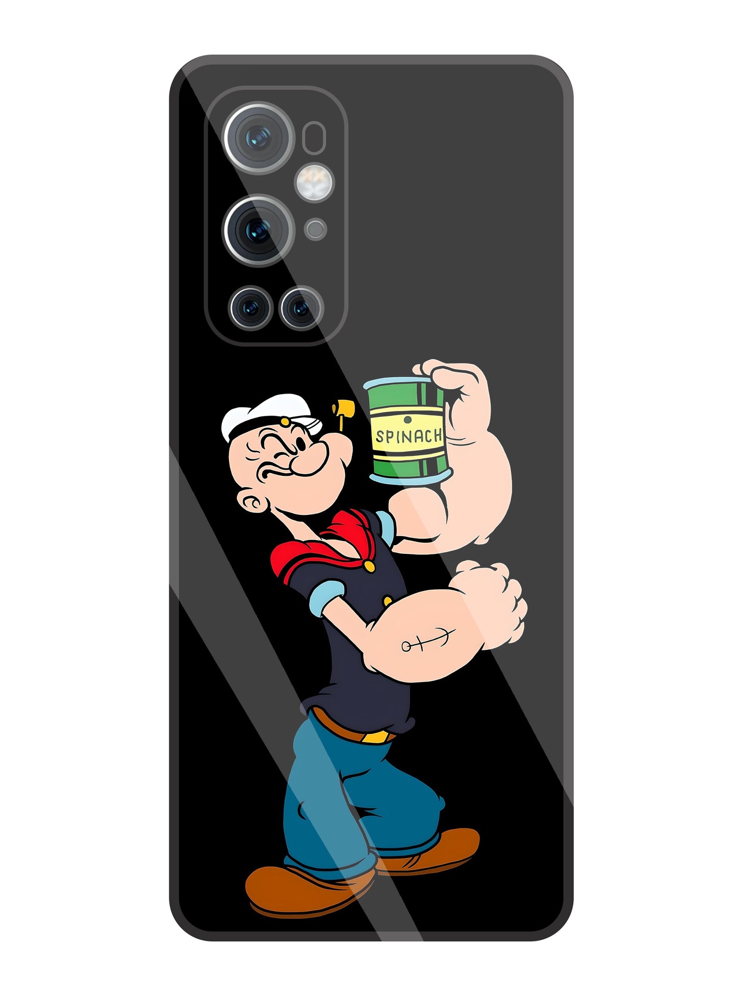 Popeye Spinach Glass Case For OnePlus 9 Pro