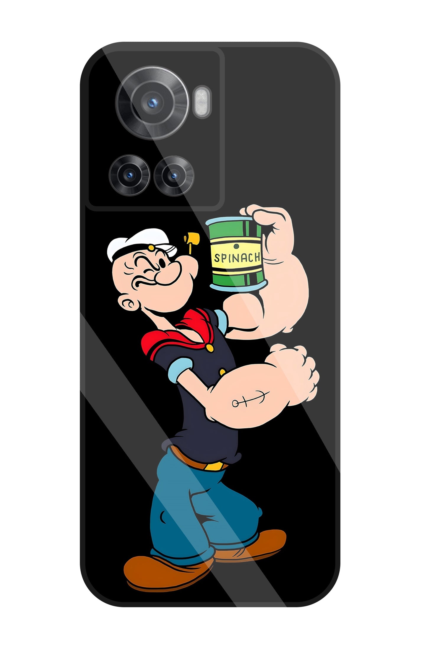 Popeye Spinach Glass Case For OnePlus 10R