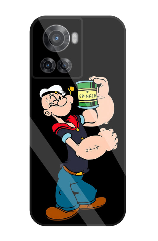 Popeye Spinach Glass Case For OnePlus 10R