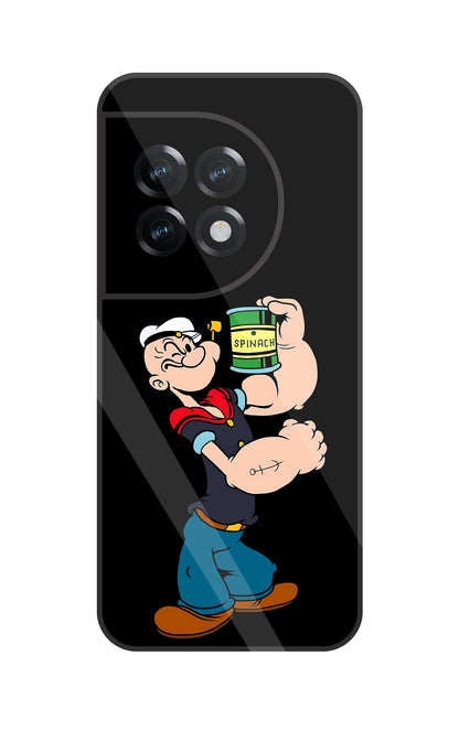 Popeye Spinach Glass Case For OnePlus 11R