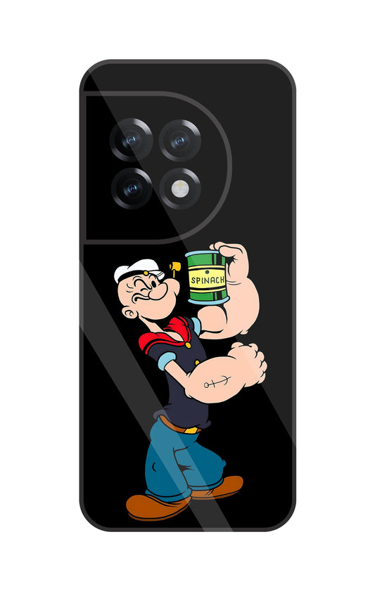 Popeye Spinach Glass Case For OnePlus 11R