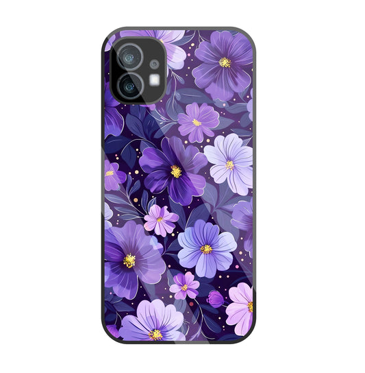 Purple Flower Blooms  Glass Case For Nothing Phone 1