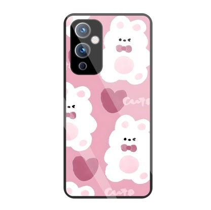Rabbit With Heart Glass Case For OnePlus 9