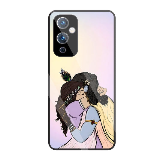 Radhe Krishna Hugs Glass Case For OnePlus 9