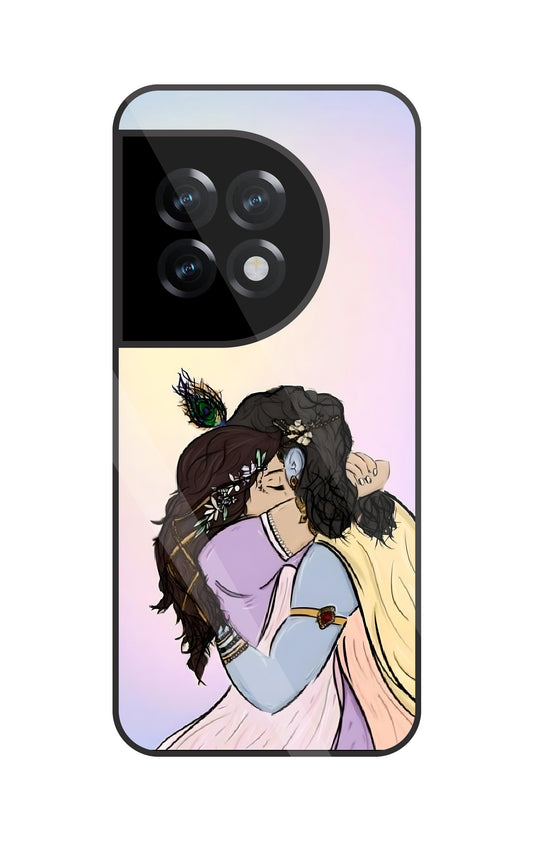 Radhe Krishna Hugs Glass Case For OnePlus 11R