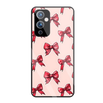 Red Ribbon Glass Case For OnePlus 9
