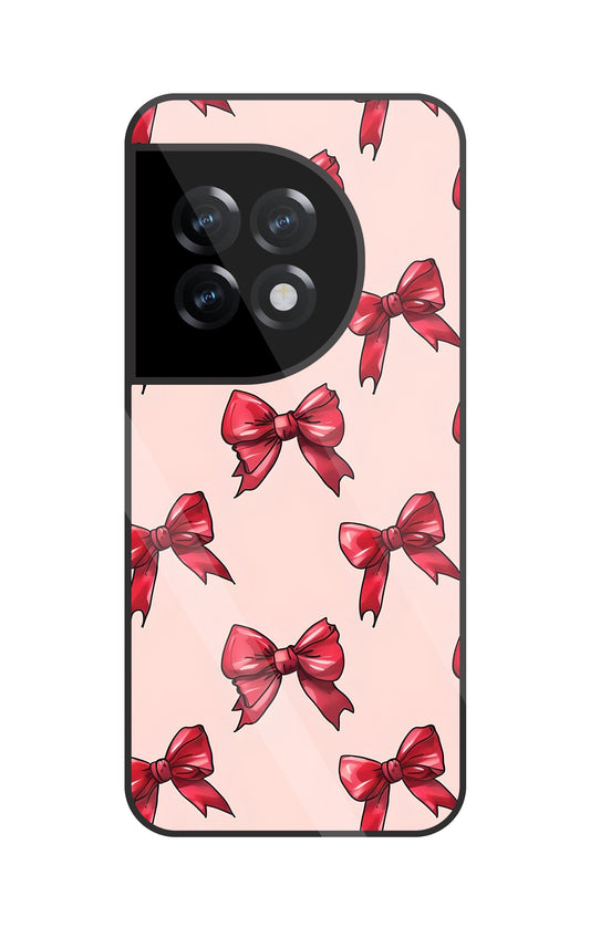 Red Ribbon Glass Case For OnePlus 11R