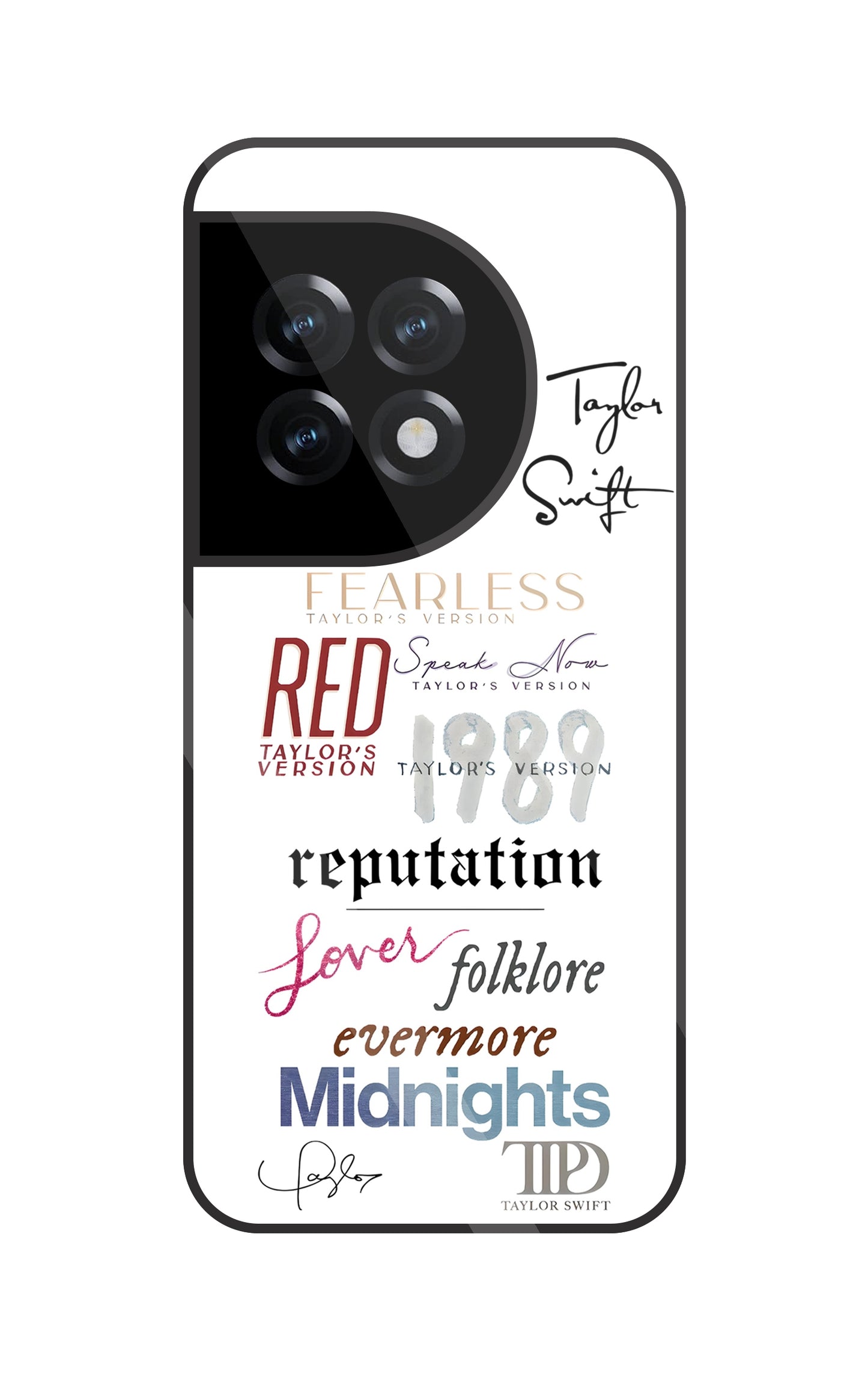 Red Taylor's Version Glass Case For OnePlus 11R