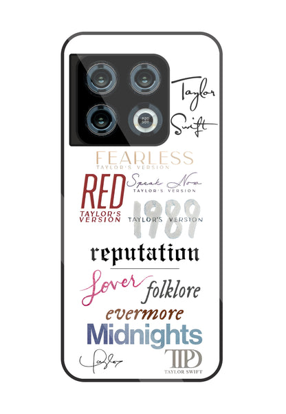 Red Taylor's Version Glass Case For OnePlus 10 Pro