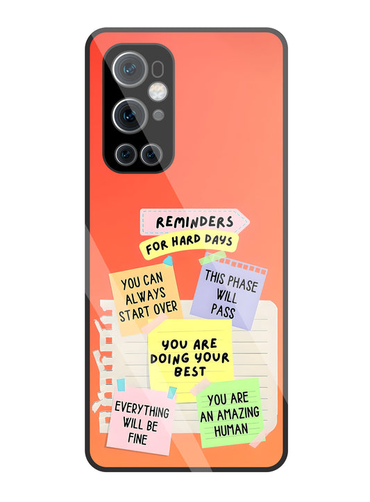 Reminders for Hard Days Glass Case For OnePlus 9 Pro