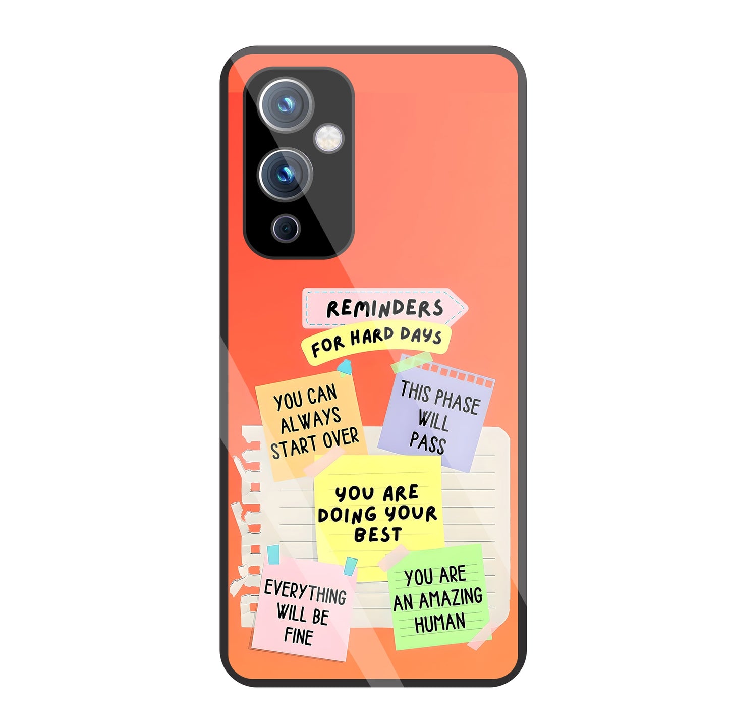 Reminders For Hard Days Glass Case For OnePlus 9